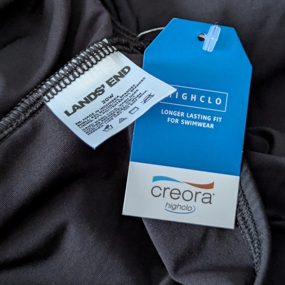 NEW Lands End Plus Size 20W Ruffle Hem Mini Swim Skirt Black Built in Liner NWT - Picture 8 of 10